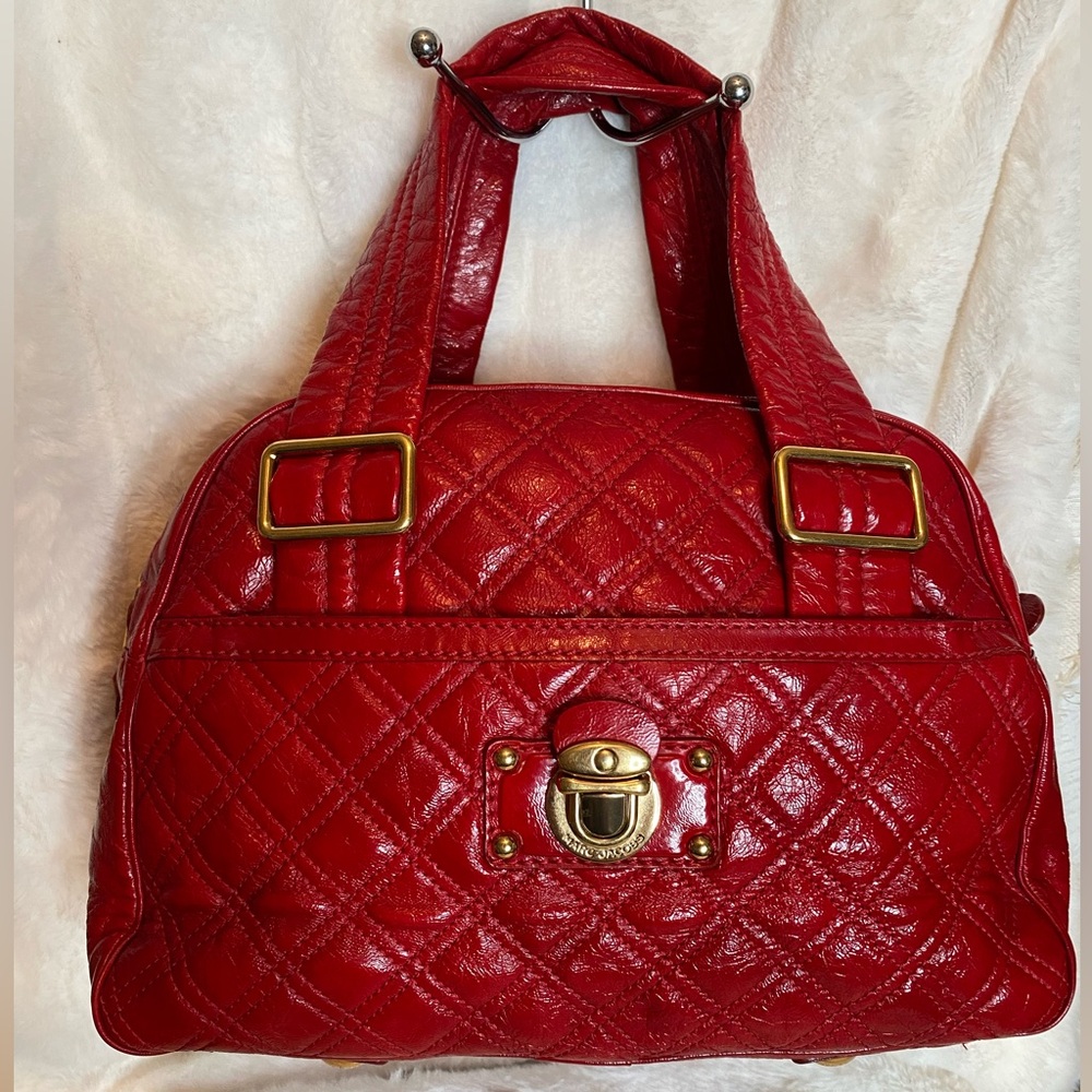 Elegant Red Quilted Handbag